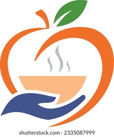 Diseño del logotipo de organización de la nutrición para uso compartido de alimentos