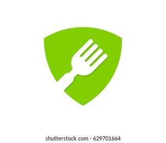 Food Shield Icon Logo Design Element
