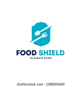 Food Shield logo designs template, Restaurant logo symbol