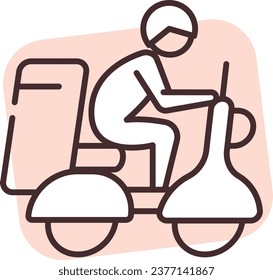 Food shippment delivery, illustration or icon, vector on white background.