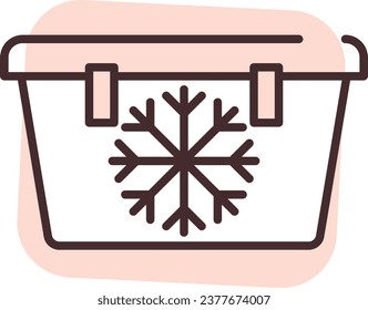 Food shippment freezer, illustration or icon, vector on white background.