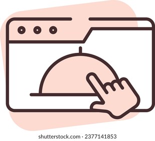 Food shippment order, illustration or icon, vector on white background.