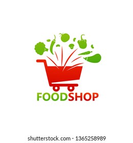 Food Shop Logo Template Design Vector, Emblem, Design Concept, Creative Symbol, Icon