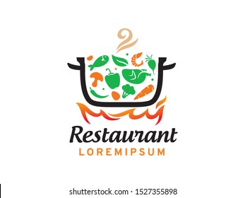 Food shop or Restaurant logo symbol or icon template