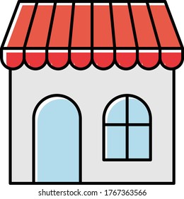 Food Shopping Concept, Cafe Store Vector Color Icon Design, Foodie and gourmet Symbol on white background