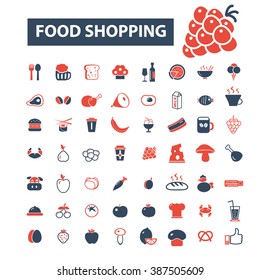 food shopping icons
