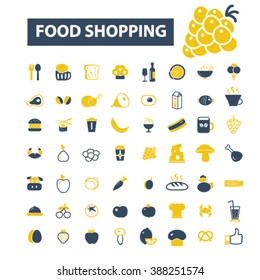 food shopping icons
