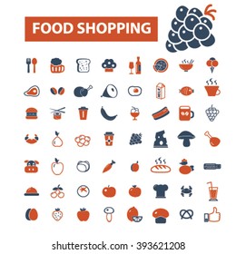 food shopping icons
