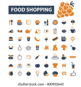 food shopping icons
