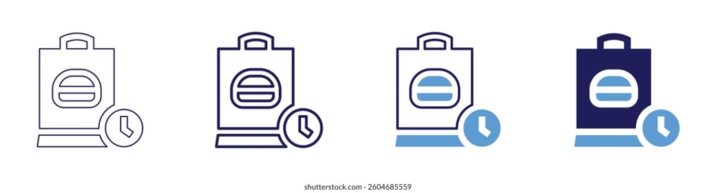 Food shortages icon in 4 different styles. Thin Line, Line, Bold Line, Duotone. Duotone style. Editable stroke.