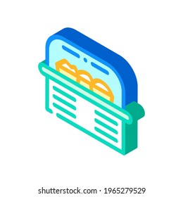 food showcase isometric icon vector. food showcase sign. isolated symbol illustration