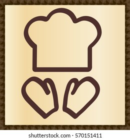 food sign - gloves and hat chef cook