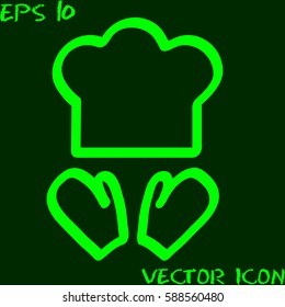 food sign - gloves and hat chef cook