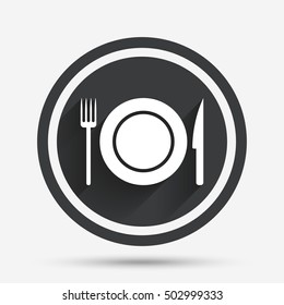 Food sign icon. Cutlery symbol. Knife and fork.