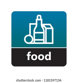 Food sign with label for print and digital content