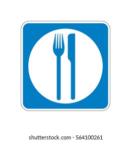 Food Sign, Restaurant blue sign