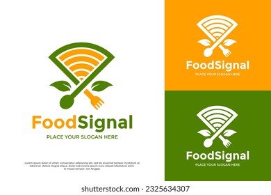 Food signal vector logo template. This design use fork and spoon symbol. Suitable for health.