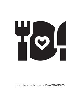Food Silhouette icon on whitebackground