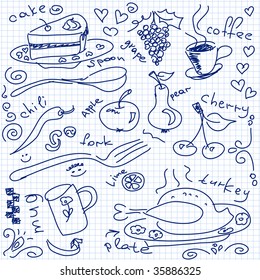 vector de dibujo de bebé simple alimentario