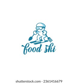 food ski logo, winter, frozen food cafe