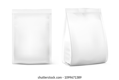 Food snack bags isolated on white background. Vector illustration. Can be use for template your design, presentation, promo, ad. EPS10.