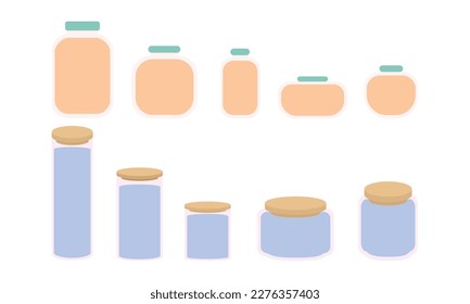 Contenedores de botellas de aperitivo o temporadas de cocina