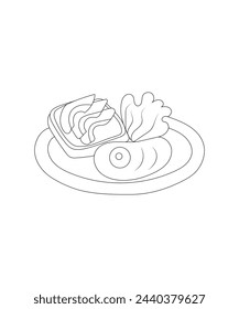 Food and Snack Coloring page for kids and adults 