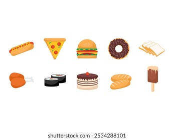 Food Snack Design Element Set 