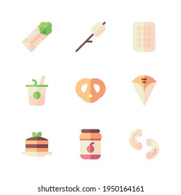 Food and snack Flat Illustration. Food and Snack Icon Set.