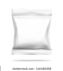 Food snack pillow bag on white background. Vector illustration. Can be use for template your design, promo, adv. EPS10.