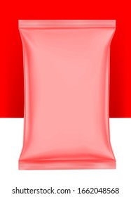 Food snack pillow bag on white background. Vector illustration. Can be use for template your design, promo, adv.	EPS10.