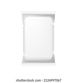 Food snack pillow bag on white background. Vector illustration. Can be use for template your design, promo, adv.