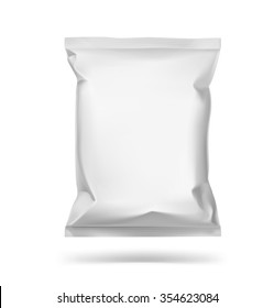 Food snack pillow bag on white background. Vector illustration. Can be use for template your design, promo, adv. - Shutterstock ID 354623084