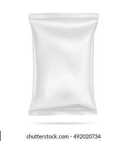 Food snack pillow bag on white background. Vector illustration. Can be use for template your design, promo, adv. - Shutterstock ID 492020734