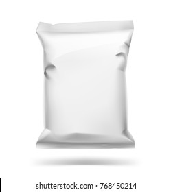 Food snack pillow bag on white background. Vector illustration. Can be use for template your design, promo, adv. - Shutterstock ID 768450214