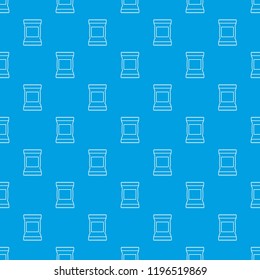 Food snack pillow bag pattern vector seamless blue repeat for any use