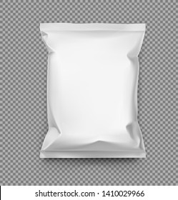 Food Snack Pillow Bag. Vector Illustration. Packaging Mockup Ready For Your Design. Can Be Use For Schips, Snack, Coffee, Tea, Salt, Flour And Etc. EPS10.