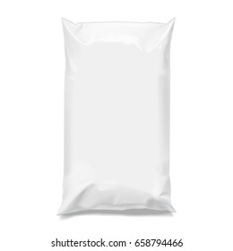 Food snack pillow Realistic package. Polyethylene packing of goods. Mock up for brand template. vector illustration. - Shutterstock ID 658794466