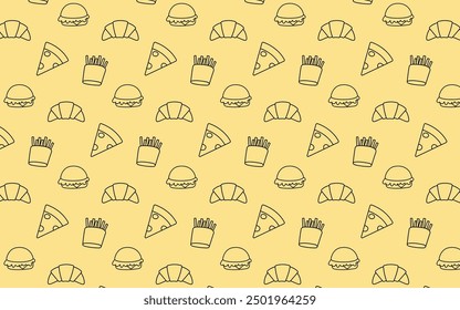 Food snack seamless pattern background. Vector illustration