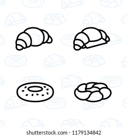 Food, snacks and bakery icon set 1