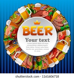 The food and snacks for beer