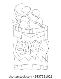Food And Snacks Coloring Page