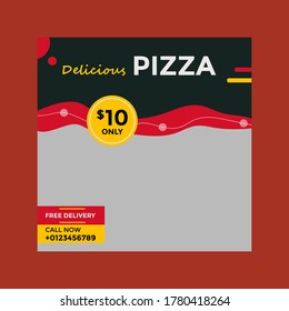 Food social banner design template.unique social post banner.