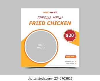 Food social media banner design template.