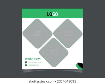 Food social media banner design template.