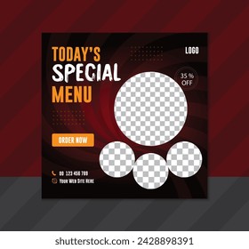Food social media banner design template. social media post vector illustration, post bundle banner