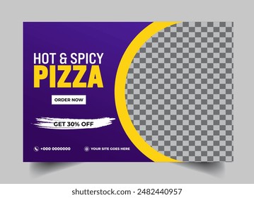 Food social media banner design template. Burger  social media post banner. delicious fast food burger pizza social media marketing banner Square size.