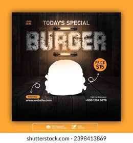 Food social media banner. Editable social media templates for promotions on the Food menu