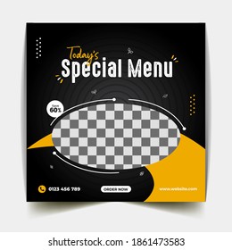 Food Social Media Banner. Fully editable and scalable to any size.