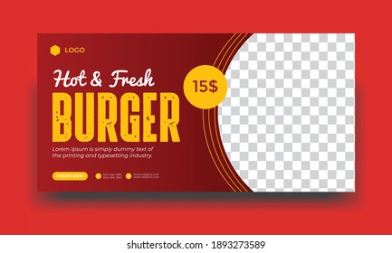Food social media banner post design template